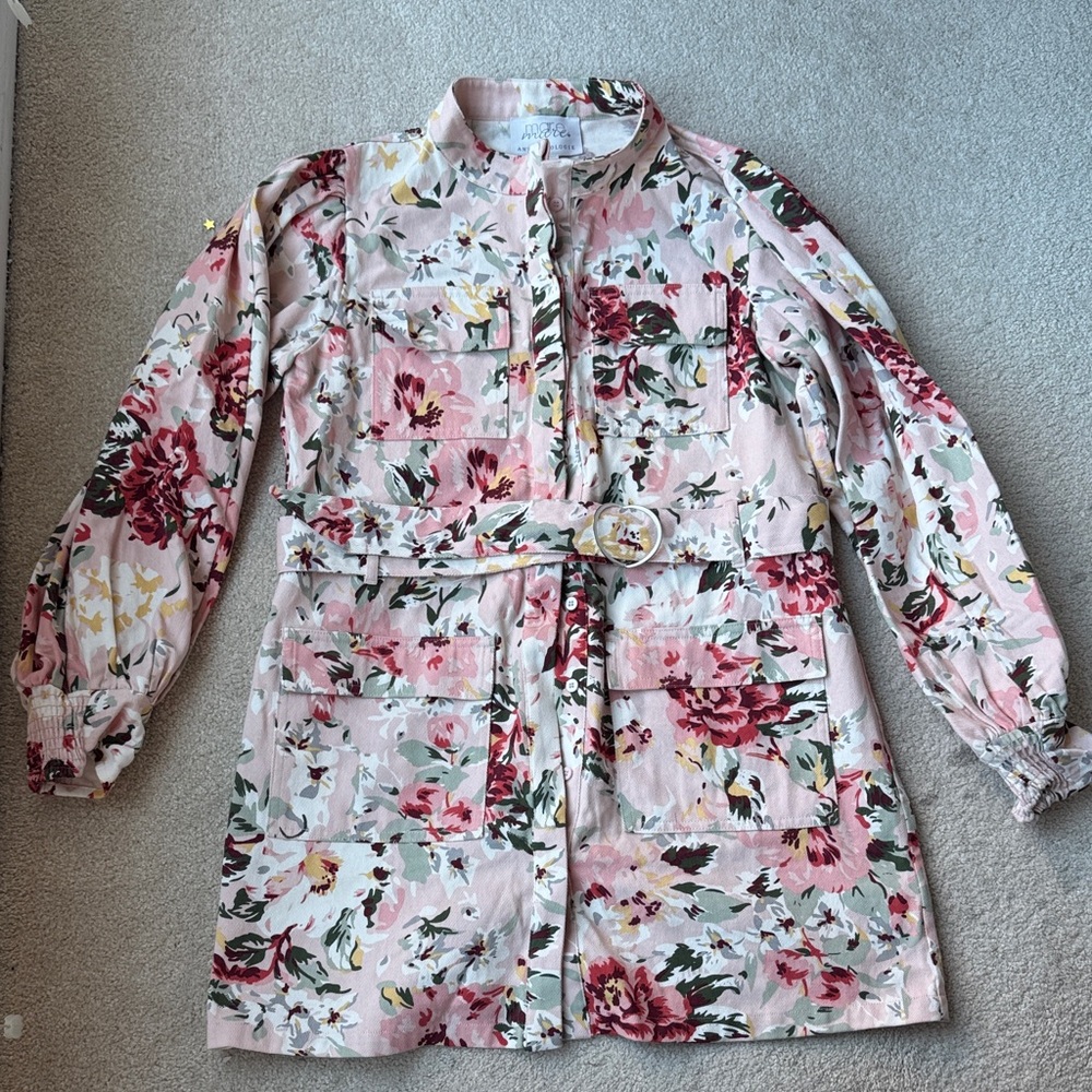 Floral Belted Women's Jacket